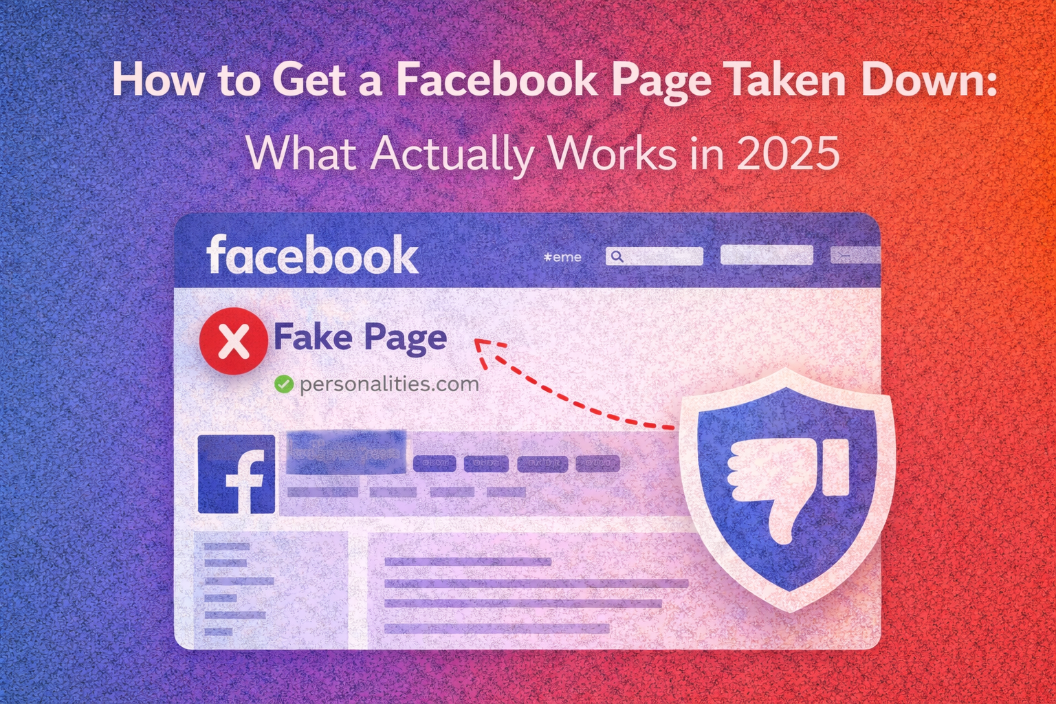 get facebook page taken down